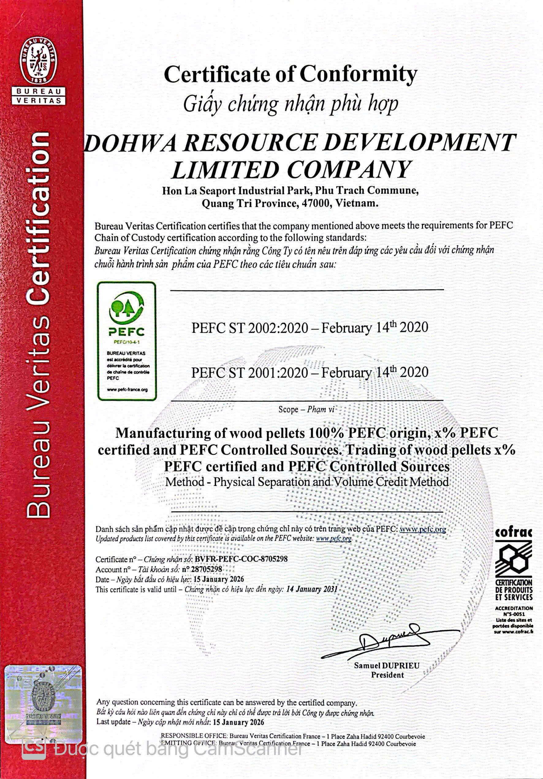 PEFC Certification